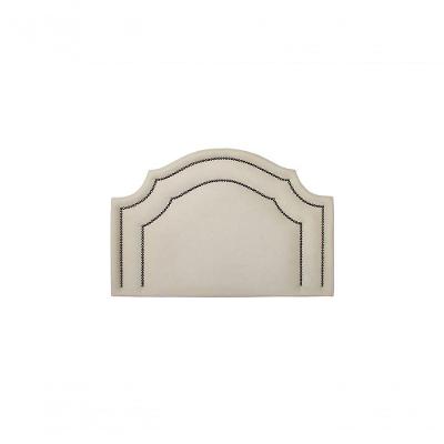 Cabeceira Solteiro Luxo 90x60 Suede Off White Tachas Fumê