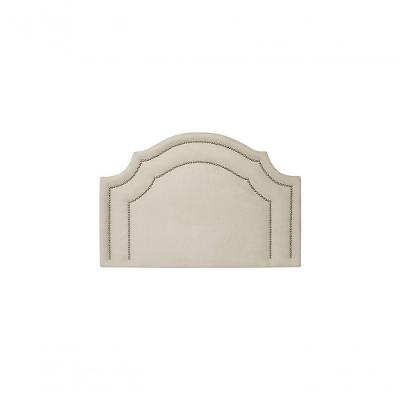 Cabeceira Solteiro Luxo 90x60 Suede Off White Tachas Prata