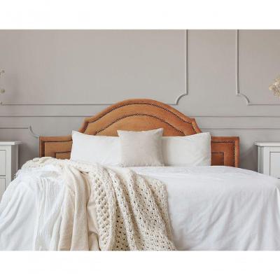 Cabeceira King Luxo 193x60 Veludo Terracota Tachas Fumê