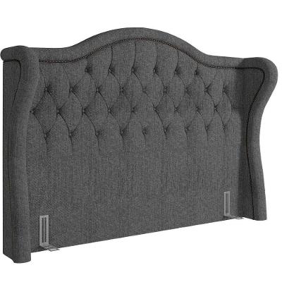 Cabeceira Cama Box Casal 140cm P05 Lisboa Linho Cinza Escuro
