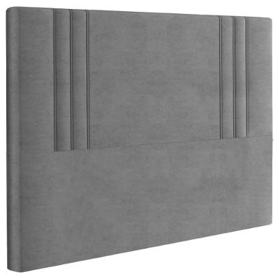 Cabeceira Casal 138 Cm London Veludo Cinza Soon Cinza