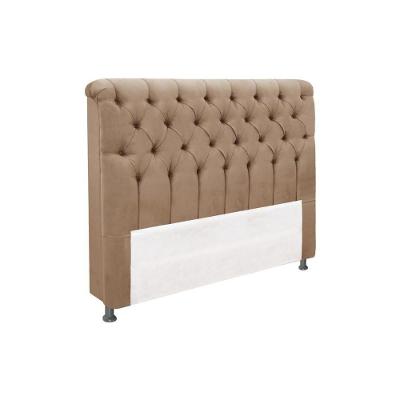 Painel de Cama Box Estofada Solteiro Imperatriz Plus Suede Bege - Simbal