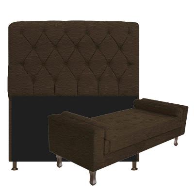 Kit Cabeceira Lady Recamier Félix 90cm Marrom