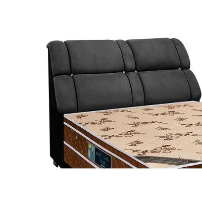 Cabeceira Cama Box Estofada Queen Queen Imperador Suede Cinza/Preto - Simbal