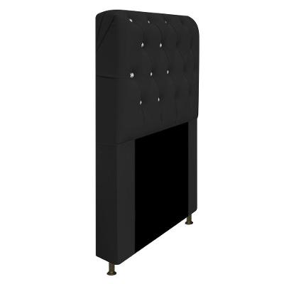 Cabeceira Solteiro Lady A05 C/ Strass 90 Cm Corano Preto