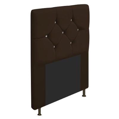Cabeceira Solteiro França A05 C/ Strass 90 Cm Corano Marrom