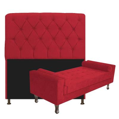 Kit Cabeceira Lady Recamier Félix 90cm Solteiro Vermelho