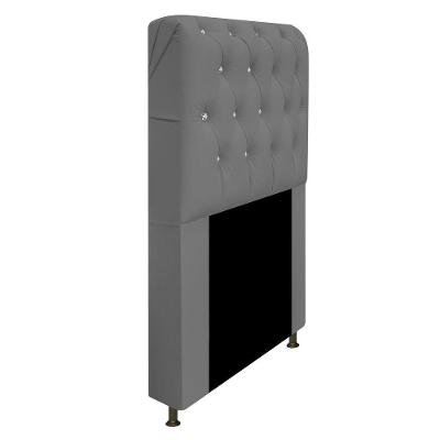 Cabeceira Solteiro Lady A05 C/ Strass 90 Cm Corano Cinza
