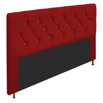 Cabeceira Queen França A05 C/ Strass 160 Cm Vermelho