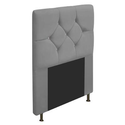 Cabeceira Solteiro França A05 C/ Strass 90 Cm Corano Cinza
