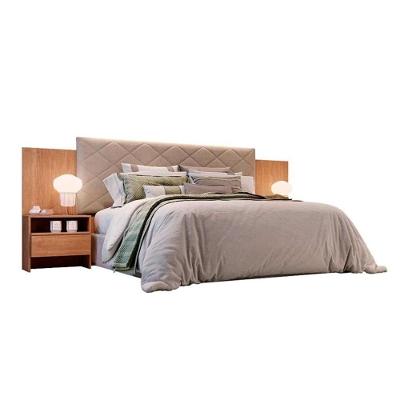 Cabeceira Cama Box Madeirado Casal Everest Plus c/ 2 Gavetas Freijo Cumaru - Novo Horizonte