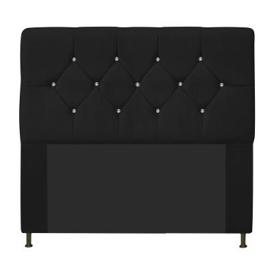 Cabeceira Casal França A05 C/ Strass 140 Cm Preto
