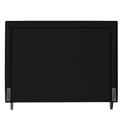 Cabeceira Cama Box Casal Maísa 140Cm Com Frame Suede Preto