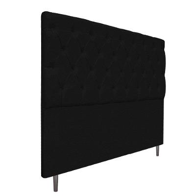Cabeceira Estofada Liverpool 195cm King Size Preto