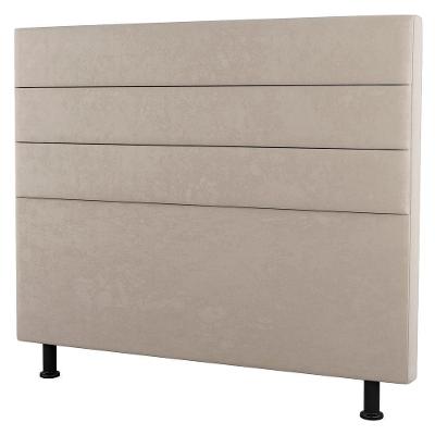Cabeceira Cama Box Solteiro Malik 90cm Suede Bege - Abmaza