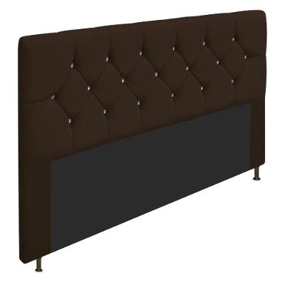 Cabeceira Queen C/ Strass 160 Cm Para Cama Box Corano Marrom