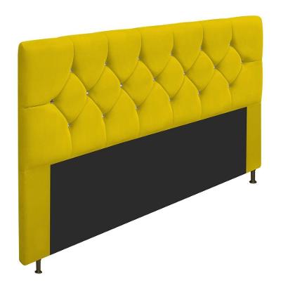 Cabeceira King C/ Strass 195 Cm Para Cama Box Suede Amarelo