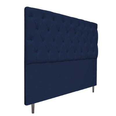 Cabeceira Estofada Liverpool 140cm Casal Azul Marinho