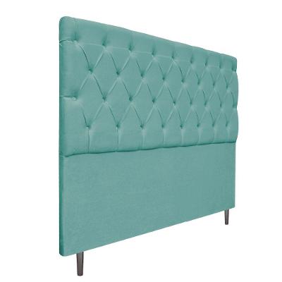 Cabeceira Estofada Liverpool 140cm Casal Azul Tiffany