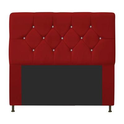 Cabeceira Casal 140 Cm Cama Box Suede Vermelho