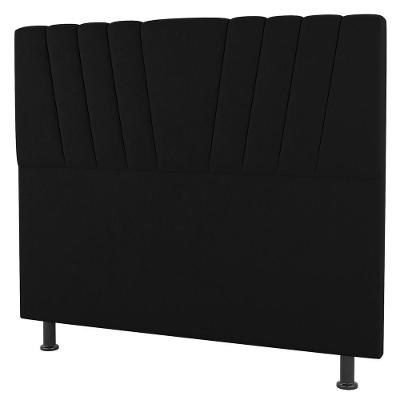 Cabeceira Cama Box Casal Queen Size Dublin 160cm Sintético Preto - Abmaza
