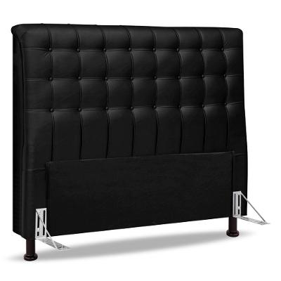 Cabeceira Cama Box Casal Queen Size Ciara 160cm Botonê Com Frame Sintético Preto - Abmaza