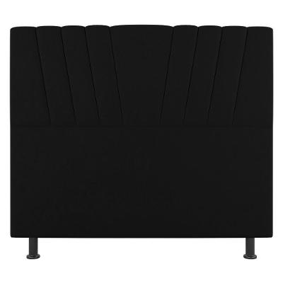 Cabeceira Cama Box Casal Queen Size Dublin 160cm Linho Preto - Abmaza