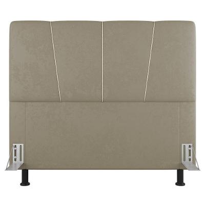 Cabeceira Cama Box Casal Queen Size Amber 160cm Estofada Linho Bege - Abmaza