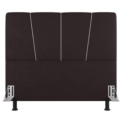 Cabeceira Cama Box Casal Queen Size Amber 160cm Estofada Suede Marrom - Abmaza