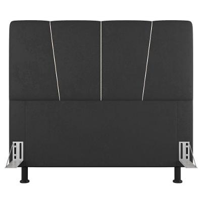Cabeceira Cama Box Casal Queen Size Amber 160cm Estofada Suede Cinza Escuro - Abmaza