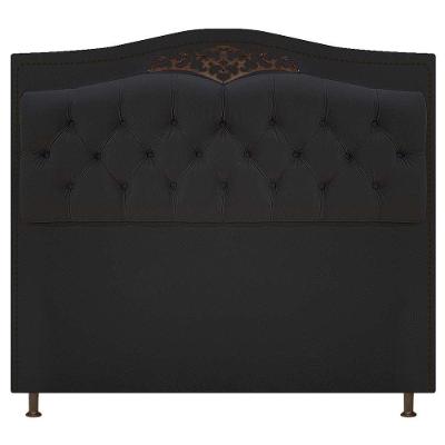 Cabeceira Estofada Yasmim 195 Cm King Size Suede Preto