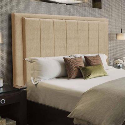 Cabeceira Opala Cama Box Queen 160Cm Linho Bege Dourado