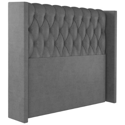 Cabeceira Solteiro 88 Cm Toquio Veludo Cinza Soon Cinza
