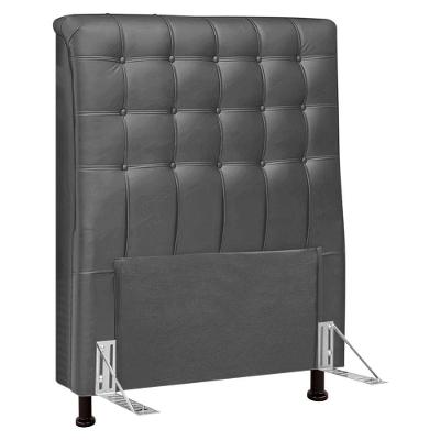 Cabeceira Cama Box Solteiro Ciara 90cm Botonê Com Frame Linho Cinza - Abmaza