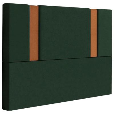Cabeceira Casal 138 Cm Veron Veludo Verde Soon Verde
