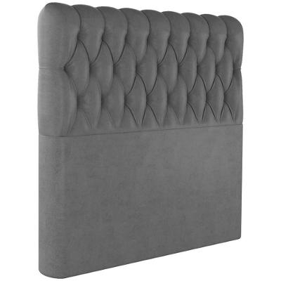Cabeceira Solteiro 88 Cm Vegas Veludo Cinza Soon Cinza