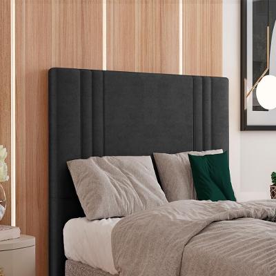 Cabeceira Solteiro 88 Cm London Veludo Preto Soon Preto