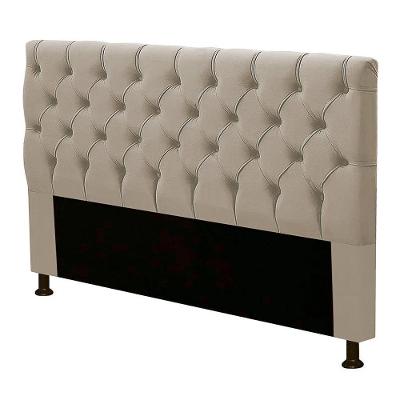 Cabeceira Cama Box Casal Cristal 140Cm Bege Areia