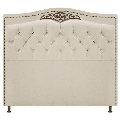 Cabeceira Estofada Yasmim 140cm Casal Bege