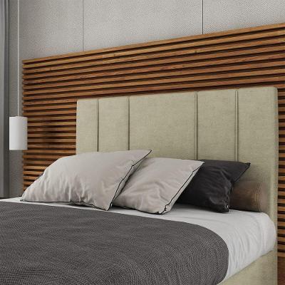 Cabeceira Estofada Casal King Size 195 Cm Venus Veludo Skybox Bege
