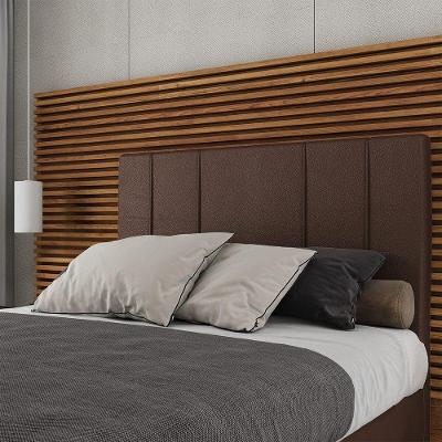 Cabeceira Estofada Casal King Size 195 Cm Venus Corino Skybox Marrom