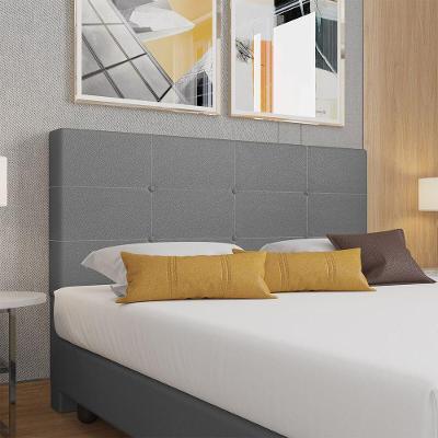 Cabeceira Estofada Casal King Size 195 Cm Terra Corino Skybox Cinza