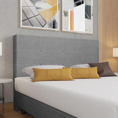 Cabeceira Estofada Casal King Size 195 Cm Terra Veludo Skybox Cinza