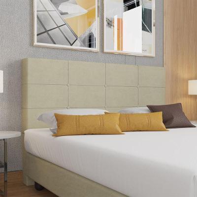 Cabeceira Estofada Casal 140 Cm Terra Veludo Skybox Bege