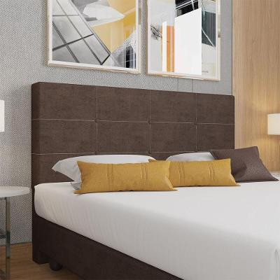 Cabeceira Estofada Casal 140 Cm Terra Veludo Skybox Marrom