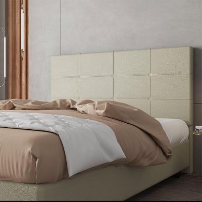 Cabeceira Estofada Casal King Size 195 Cm Marte Corino Skybox Bege