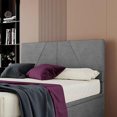 Cabeceira Estofada Casal 140 Cm Júpiter Veludo Skybox Cinza