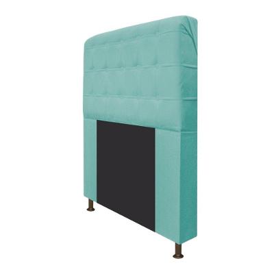 Cabeceira 160Cm Queen Size Com Botonê Suede Azul Tiffany