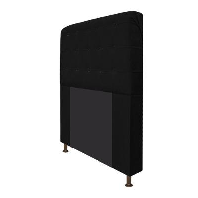 Cabeceira Dama 140 Cm Casal Com Botonê Suede Preto