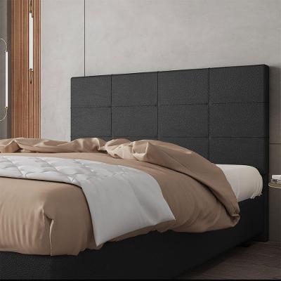 Cabeceira Estofada Casal Queen Size 160 Cm Marte Corino Skybox Preto